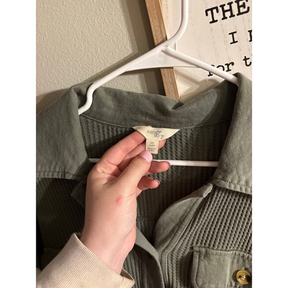 Women’s Waffle Knit Button Down Size 0X (14W) - Picture 2 of 3